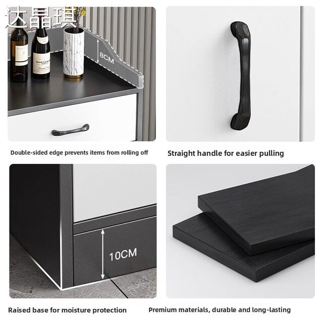 Sideboard, Tea Cabinet, Solid Wood Color, Living Room Wall-Mounted, Home Kitchen Cabinet, Small Sideboard, Storage Cabinet, Organizer, Bed Sheet Cart