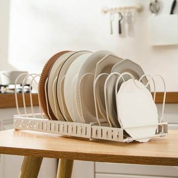 Telescopic pot lid rack countertop drain rack kitchen storage rack multi-layer dishes rack telescopic storage rack bowl rack without hole drilling