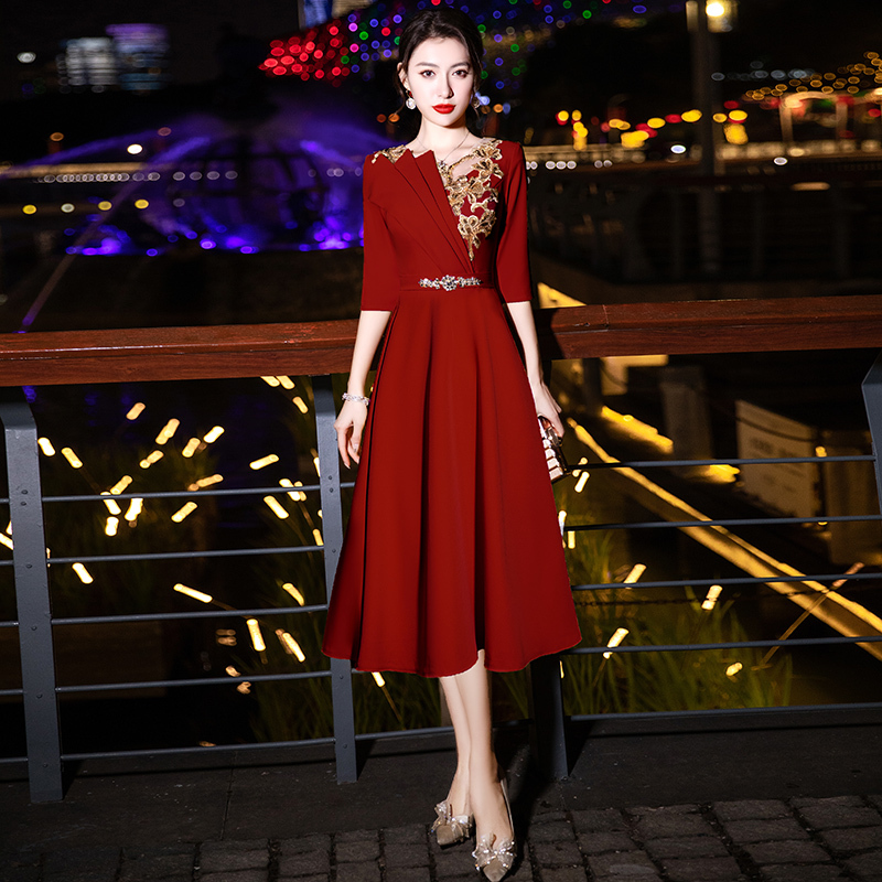 New Year's High-End Evening Dress for Mother-In-Law's Wedding Banquet, Elegant and Stylish for Women, Suitable for Everyday Wear