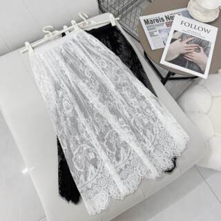 内搭配毛衣网纱旗袍专用蕾丝打底裙春秋叠穿防走光短裙高腰半身裙
