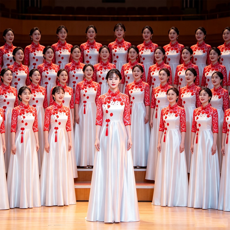 Choral Performance Dress Women's Long Dress 2026 New Chinese Style Conductor Recitation Choir Host Evening Dress Choral Performance Dress Women's Long Dress 2026 New Chinese Style Conductor Recitation Choir Host Evening Dress