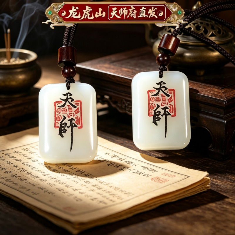 Longhu Mountain Taoist Temple Official Taoist Amulet Jade Pendant Five Directions Wealth Transfer Gift Necklace for Men and Women Couples Longhu Mountain Taoist Temple Official Taoist Amulet Jade Pendant Five Directions Wealth Transfer Gift Necklace for Men and Women Couples