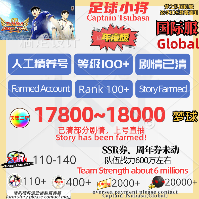 Captain Tsubasa Global Server Dream Captain Xingyu Stone Account Self-Draw Account Captain Tsubasa Global Server Dream Captain Xingyu Stone Account Self-Draw Account