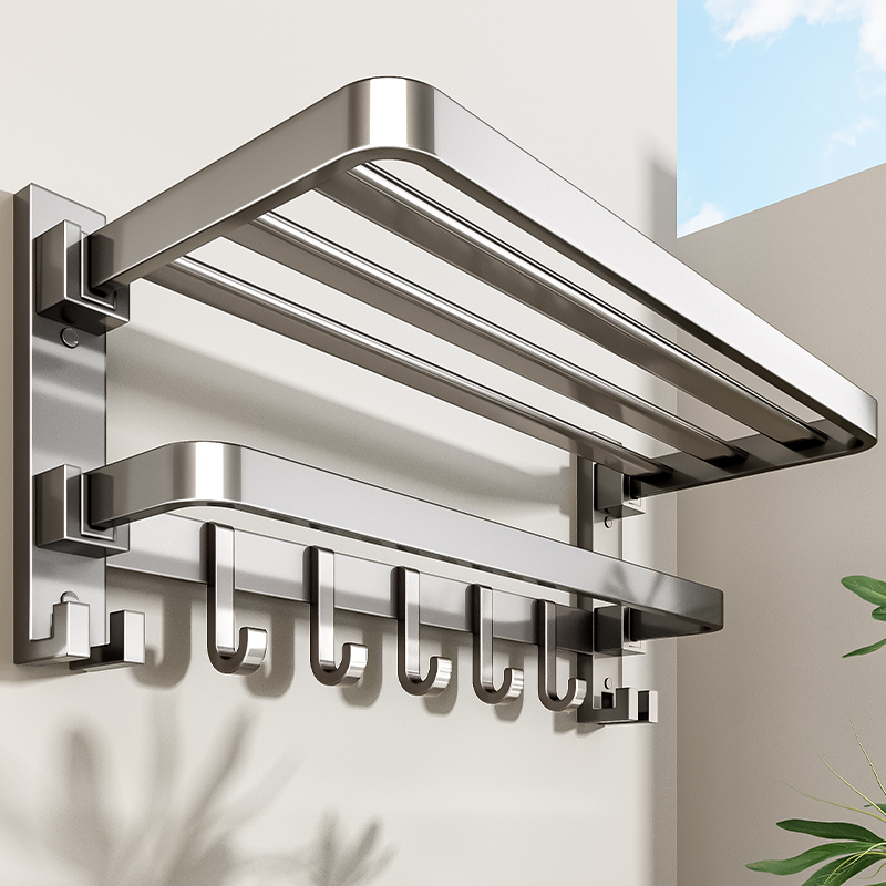 Baihan Towel Rack Bathroom No-Drill Towel Rack Bathroom Hanging Rod Storage Rack Towel Bar Clothes Rack Baihan Towel Rack Bathroom No-Drill Towel Rack Bathroom Hanging Rod Storage Rack Towel Bar Clothes Rack