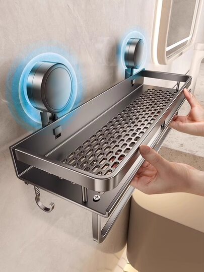 百悍吸盘置物架卫生间浴室免打孔神器厕所洗漱台洗手间挂墙上收纳