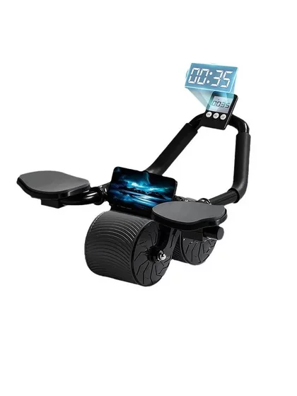 Abdominal Wheel with Automatic Rebound 2024 New Model Four-Wheel Home Use Slimming Belly Exercise Abdominal Muscle Training Tool Sports Fitness Equipment