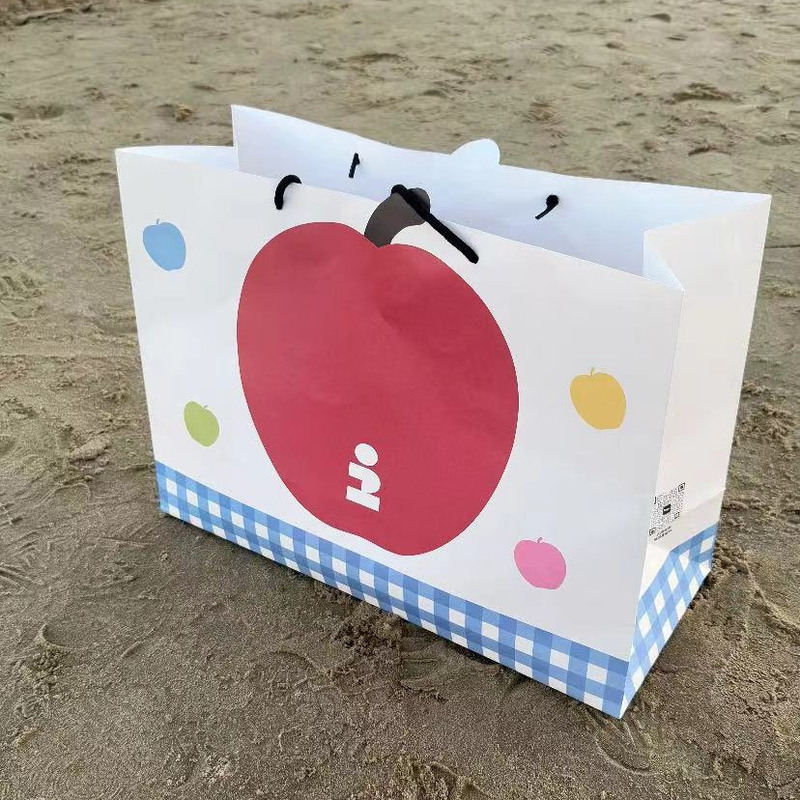 Tagi Cute Cartoon Graffiti Print Medium and Large Tote Bag Gift Bag Shopping Bag Birthday Gift Paper Bag