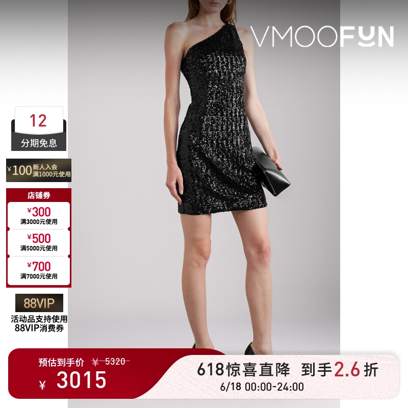 [Surprise Discount] Michael Kors Collection Spring/Summer Women's Sequined Little Black Dress