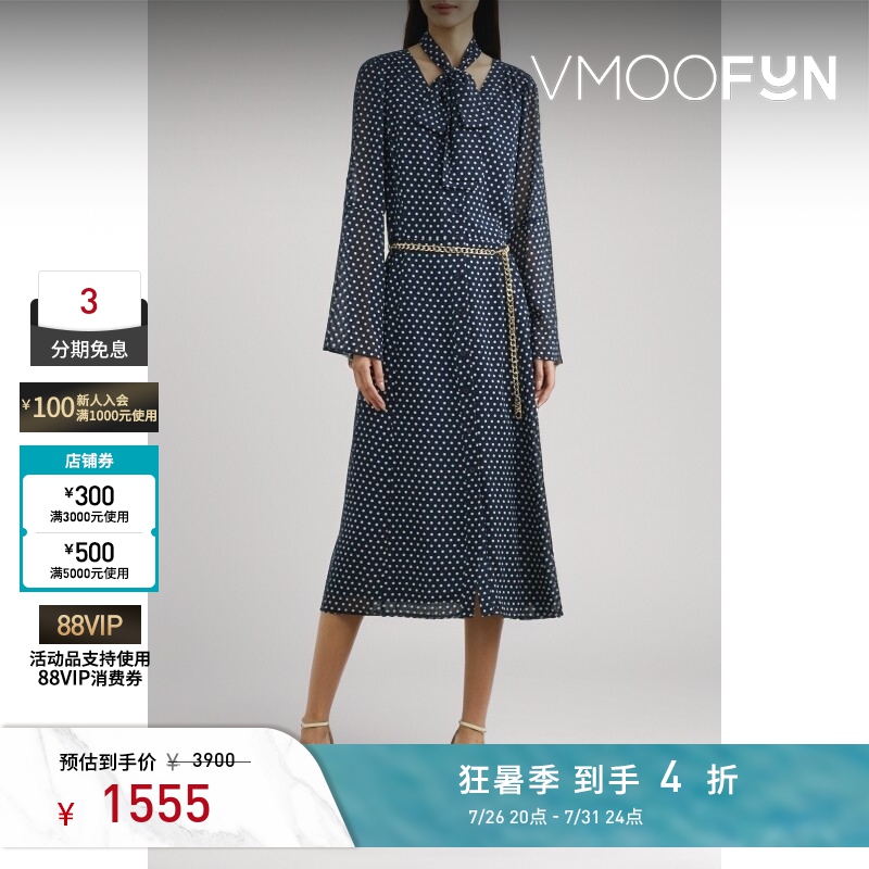 Michael Michael Kors Spring/Summer Women's Detailed Polka Dot Midi Dress