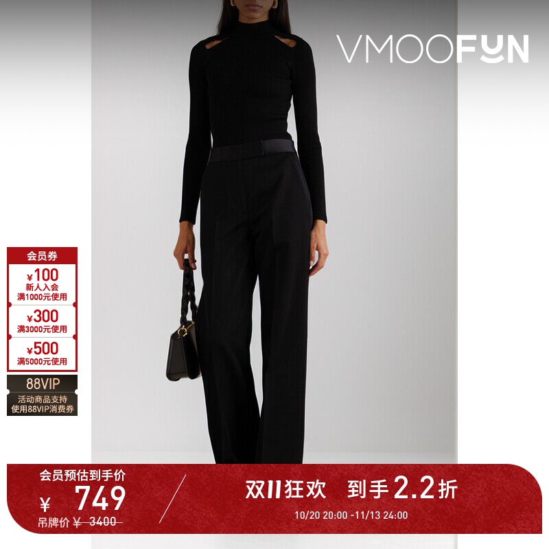 【D11 Discount】Michael Michael Kors Women's Autumn Cut-Out Knit Turtleneck Sweater