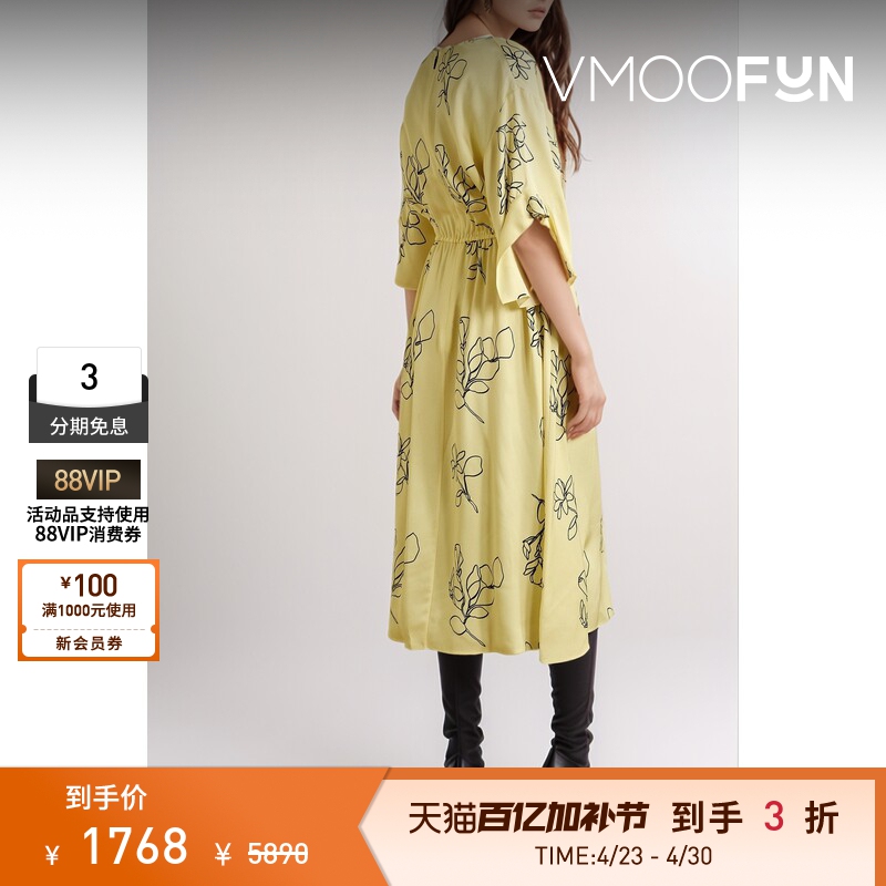 Jason Wu Spring and Summer Women's Satin Mid-Length Yellow Dress