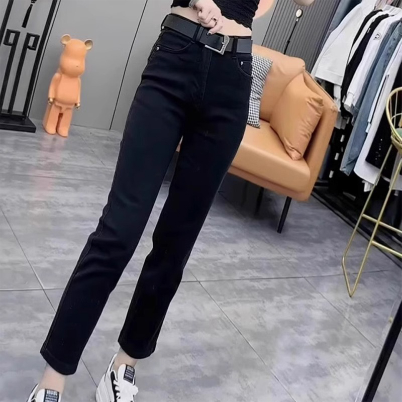 Black High-Waisted Straight-Leg Jeans for Women, 2026 Spring, Autumn, and Summer Thin Style, Pear-Shaped Body, Petite, Cropped Cigarette Pants Black High-Waisted Straight-Leg Jeans for Women, 2026 Spring, Autumn, and Summer Thin Style, Pear-Shaped Body, Petite, Cropped Cigarette Pants
