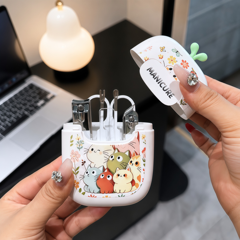 Comes with a Storage Box~ New Cute Multifunctional Nail Clipper Set with Nail File and Ear Pick, 6-Piece Set Comes with a Storage Box~ New Cute Multifunctional Nail Clipper Set with Nail File and Ear Pick, 6-Piece Set