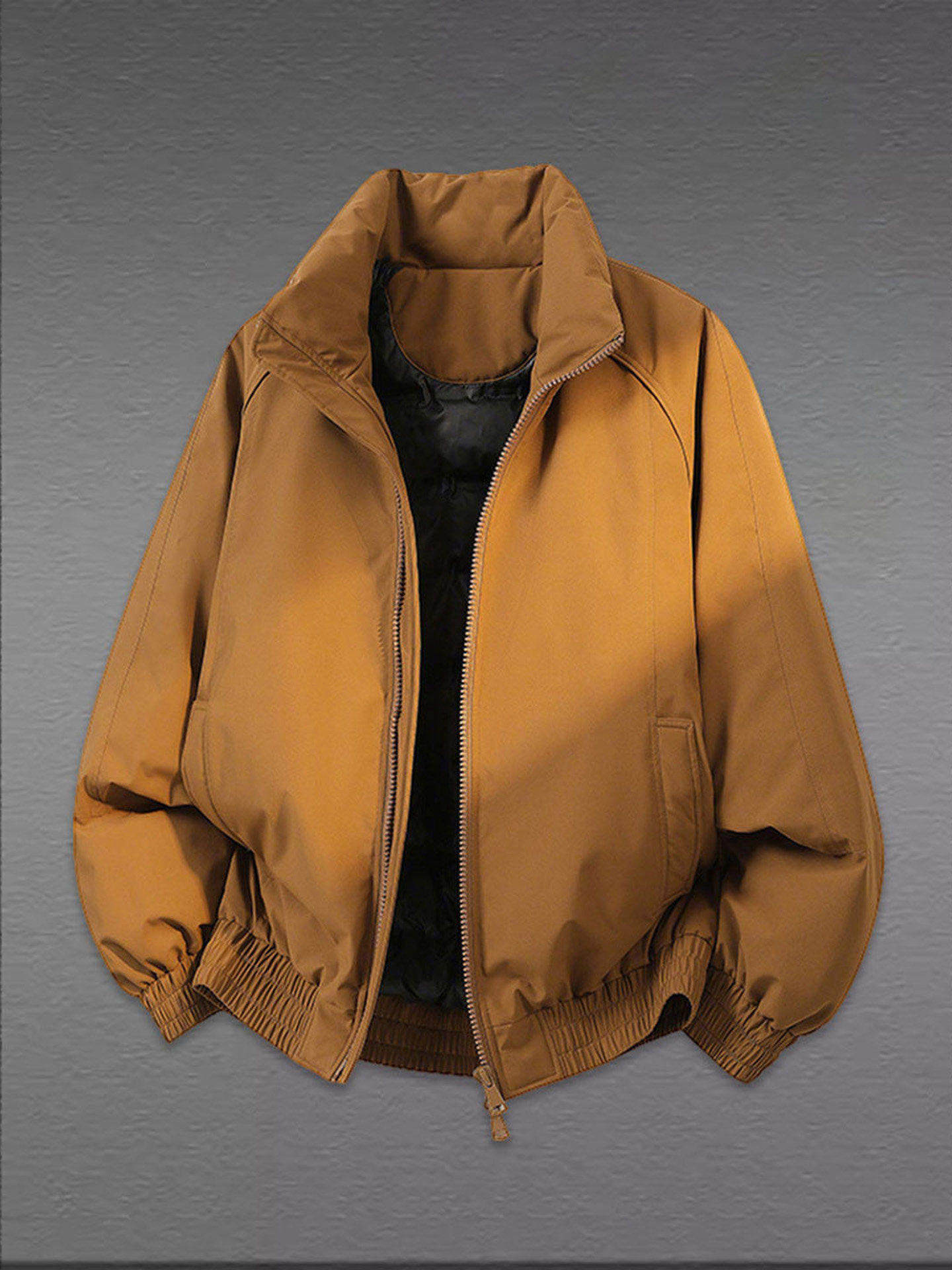 American-Style Short down Cotton Jacket Set for Men, Winter Outfit, a Complete Set with a High-End Feel, Stand-Up Collar, Thick Coat, Puffer Jacket