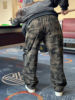 American Retro Camouflage Sports Pants for Men, Winter Scimitar Wide-Leg Cargo Pants, Extra-Long Loose Straight-Leg Casual Pants
