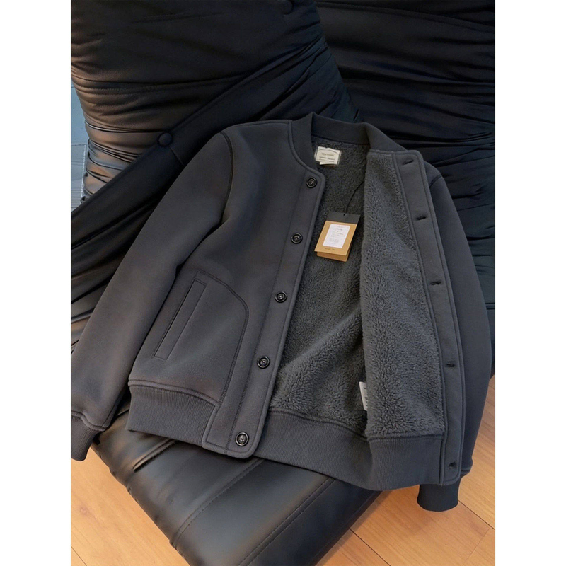 Gray Warm Fleece Sweatshirt Jacket for Men, Autumn and Winter Fleece-Lined Jacket, Outdoor Sports Jacket, Fleece Lining