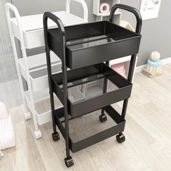 Trolley storage rack floor-standing multi-layer household bedroom baby mobile snack kitchen multi-function storage rack