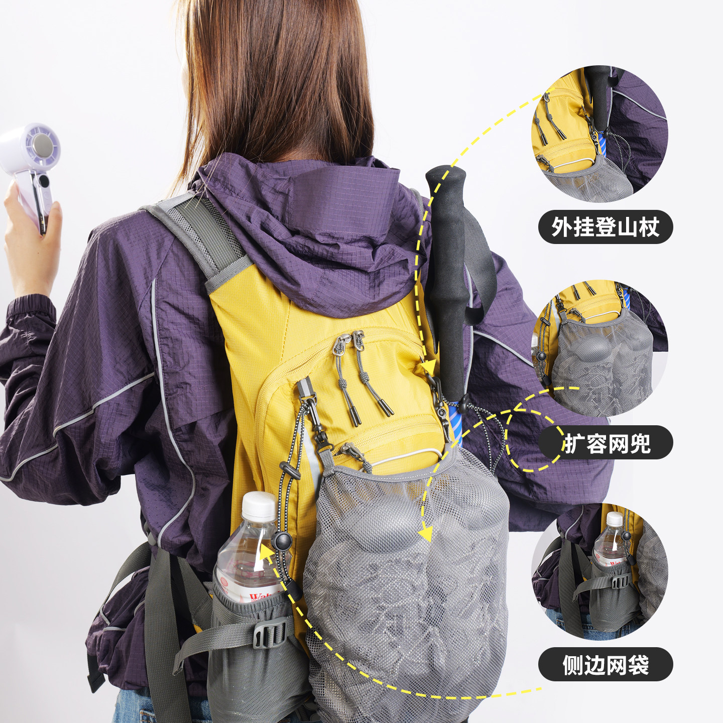 Saipu Lightweight Hiking Backpack For Women And Men, Outdoor Lightweight Waterproof Travel Bag For Climbing And Cycling - Thumbnail 5