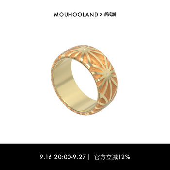 Land of the twilight queen gold enamel ring