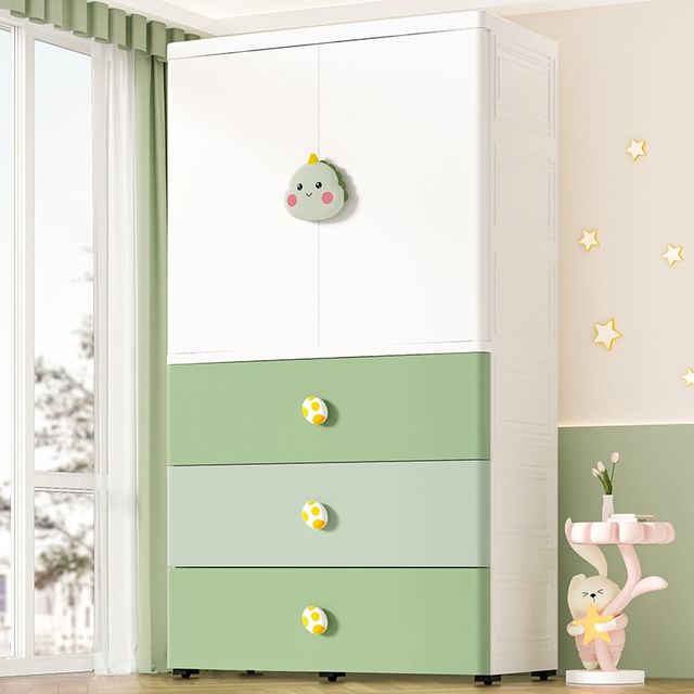 Extra large 75cm cartoon children's wardrobe storage cabinet baby clothing storage cabinet plastic home baby wardrobe