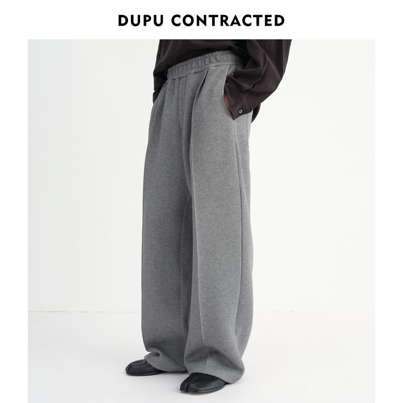 Dupu Contracted|Drapey Sporty Straight-Leg Casual Drawstring Sweatpants Dupu Contracted|Drapey Sporty Straight-Leg Casual Drawstring Sweatpants