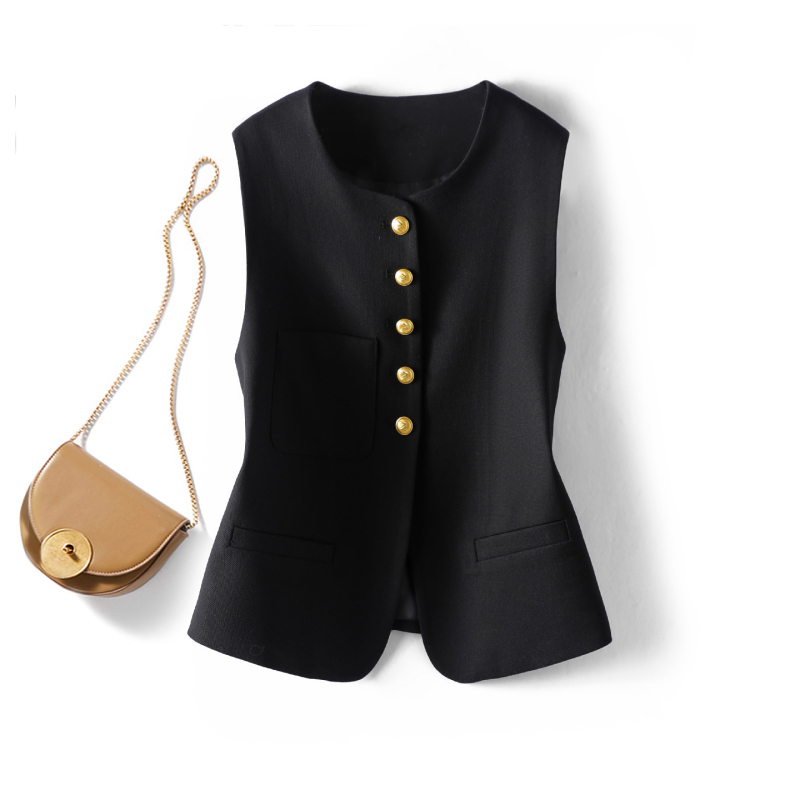 Fashionable Vest for Women, Stylish and Trendy Black Casual Tank Top, 2026 Autumn New Model, High-End Sleeveless Elegant Waistcoat Fashionable Vest for Women, Stylish and Trendy Black Casual Tank Top, 2026 Autumn New Model, High-End Sleeveless Elegant Waistcoat