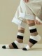 Striped Socks for Men and Women, Pure Cotton, Non-Fading, Non-Stinky, Xinjiang Cotton Long Socks, Simple Double-Needle Autumn and Winter Mid-Calf Socks