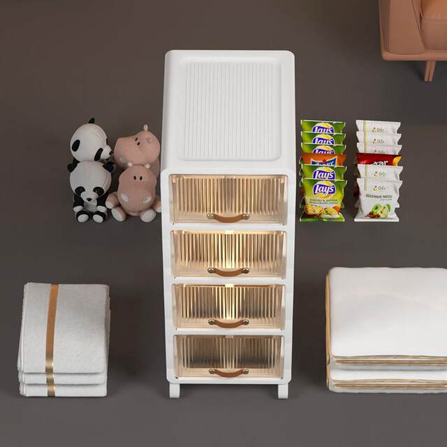 Cart storage rack multi-layer household movable storage cabinet under table drawer storage cabinet floor-standing pulley storage box