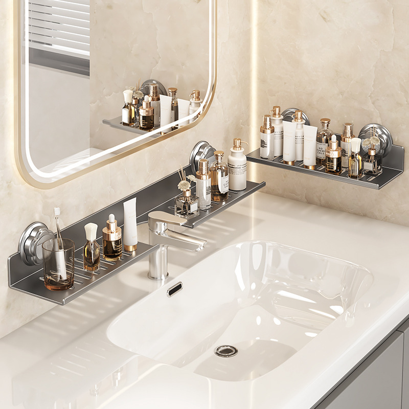 Simple 2026 New Model No-Nail Adhesive Installation Faucet Shelf for Kitchen, Bathroom, and Restroom