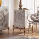 American retro carved porch cabinet sofa side cabinet storage cabinet solid wood side cabinet white decorative cabinet storage cabinet