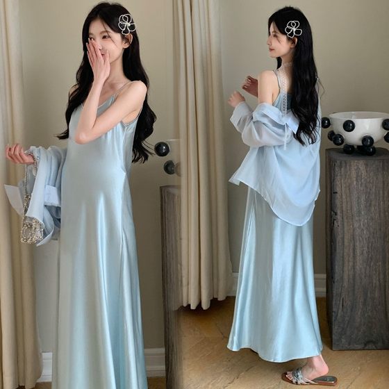 孕妇夏装连衣裙时尚气质吊带裙套装2025新款开衫两件套孕期高级感