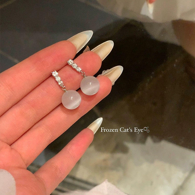 88vip member 0.01 yuan for picking up leaks and clearing inventory, 18K gold new Chinese style cat eye stone earrings, outlets women's accessories