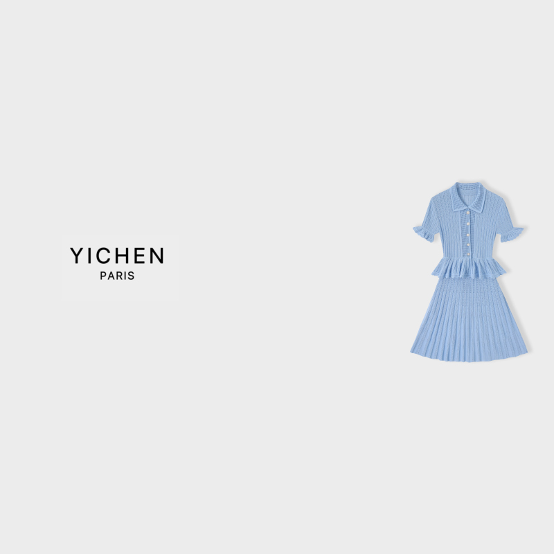 Yc Special Cloud Color Ice Silk Yarn Bud Knit Dress-6886