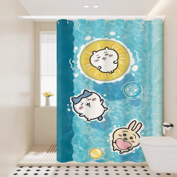 Cartoon Chiikawa Jiikawa Punch-Free Mildew-Proof Shower Curtain Dormitory Waterproof Partition Curtain Bathroom Curtain