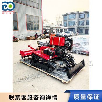 Agricultural rotary tillage soil loosening and trenching machine, greenhouse pastoral crawler type micro-tiller, flood and drought dual-purpose pastoral management machine