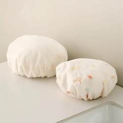 Japanese Imported Shower Cap Waterproof Bathing Cap for Women Home Use Shower Cap Anti-Moisture Hair Cover Anti-Oil Smoke Thickened Double Layer