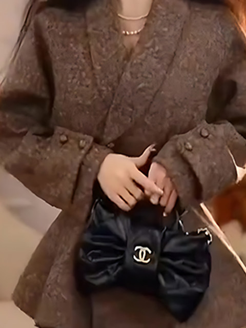 Mijie 2025 Old Money Style Green Fruit Collar Suit Set for Women, Autumn and Winter Waist-Cinching Elegant Socialite Professional Suit Two-Piece Set