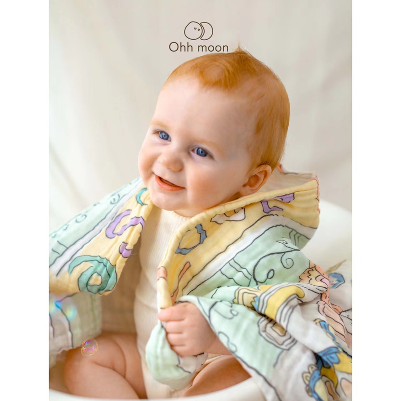 Ohh Moon Baby Gauze Towel Six-Layer Pure Cotton Bath Towel for Children, Absorbent and Non-Deformable, Baby Newborn Bath Towel Ohh Moon Baby Gauze Towel Six-Layer Pure Cotton Bath Towel for Children, Absorbent and Non-Deformable, Baby Newborn Bath Towel