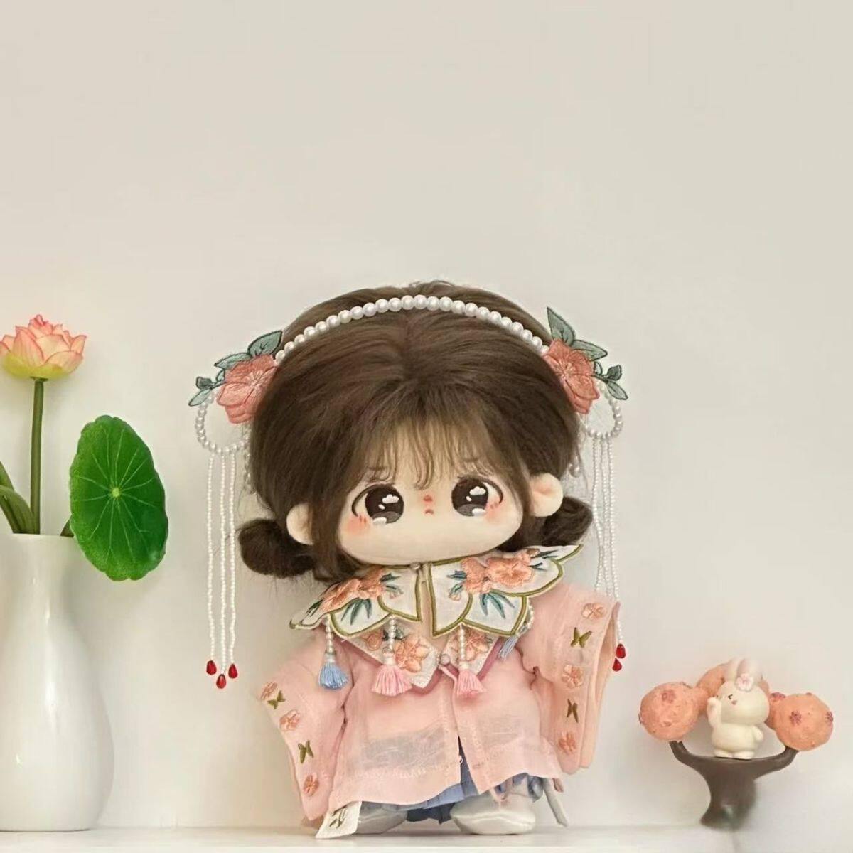 棉花娃娃/毛绒玩具娃衣 20cm娃衣中国风汉服国风新中式站姿棉花娃娃娃衣套装包邮 Other