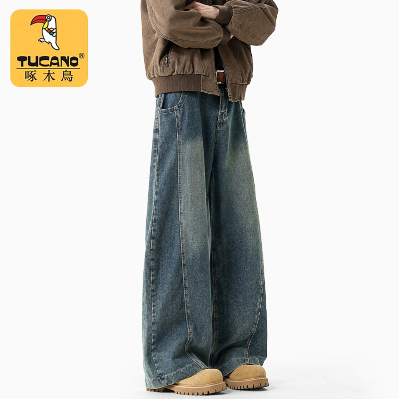Woodpecker American-Style Loose Trendy Wide-Leg Jeans for Men, 2026 Autumn New Vintage Washed Straight-Leg Pants Woodpecker American-Style Loose Trendy Wide-Leg Jeans for Men, 2026 Autumn New Vintage Washed Straight-Leg Pants