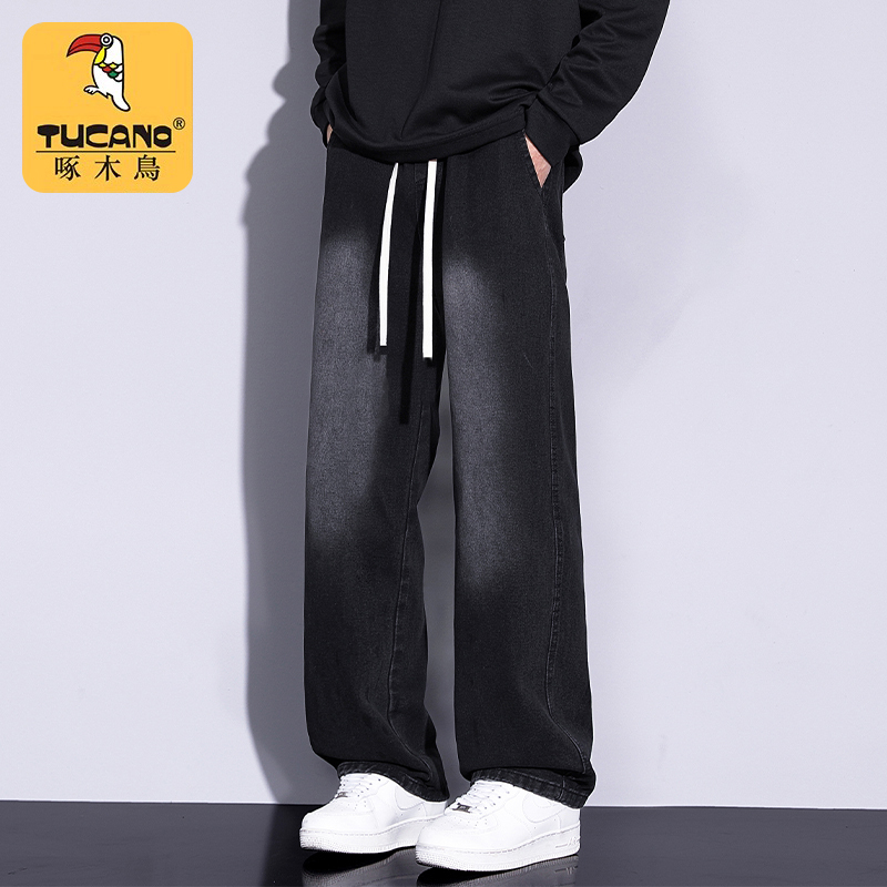 Woodpecker Autumn New American Style Workwear Jeans Loose Straight Wide Leg Trendy Brand Versatile Casual Long Pants for Men Woodpecker Autumn New American Style Workwear Jeans Loose Straight Wide Leg Trendy Brand Versatile Casual Long Pants for Men