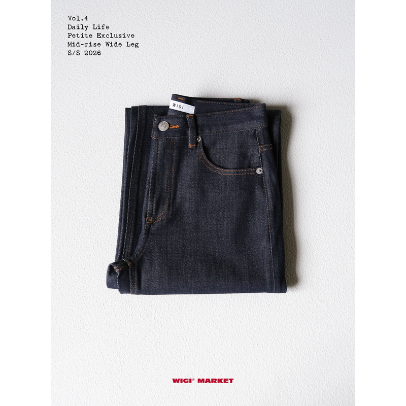Wigi｜Petite Original Color Slimming Straight-Leg Wide-Leg Jeans That Don'T Fade, Don'T Bulge, Are Wrinkle-Resistant and Don'T Deform