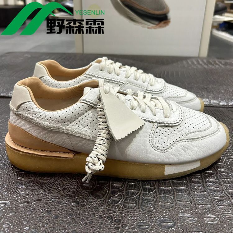 2025 Autumn New Textured Leather Color-Block Running Shoes for Men, Retro Rubber Sole Trendy Casual Sneakers, German Training Shoes for Men
