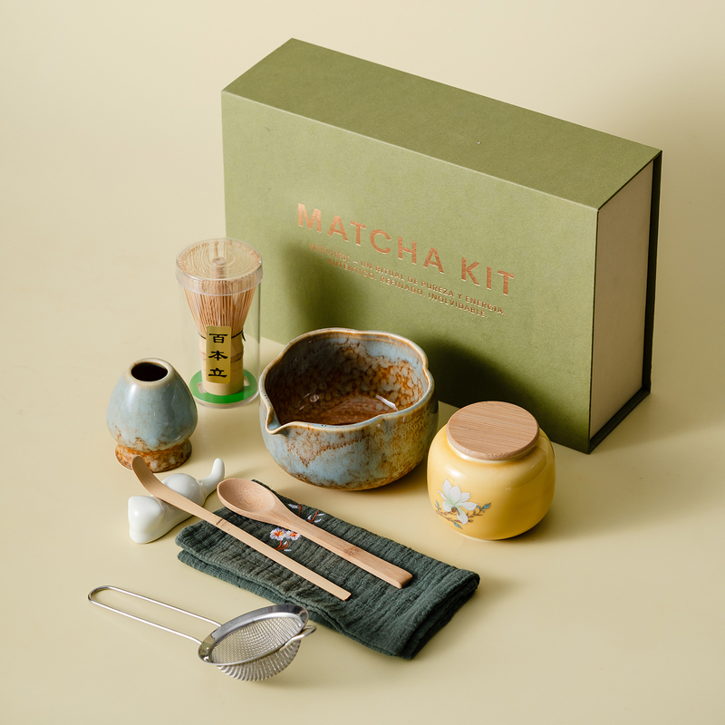 Ice Blue Kiln Matcha Set Handmade Matcha Tools Matcha Bowl Whisk Tea Ceremony Imitation Song Dynasty Tea Ceremony Gift Box