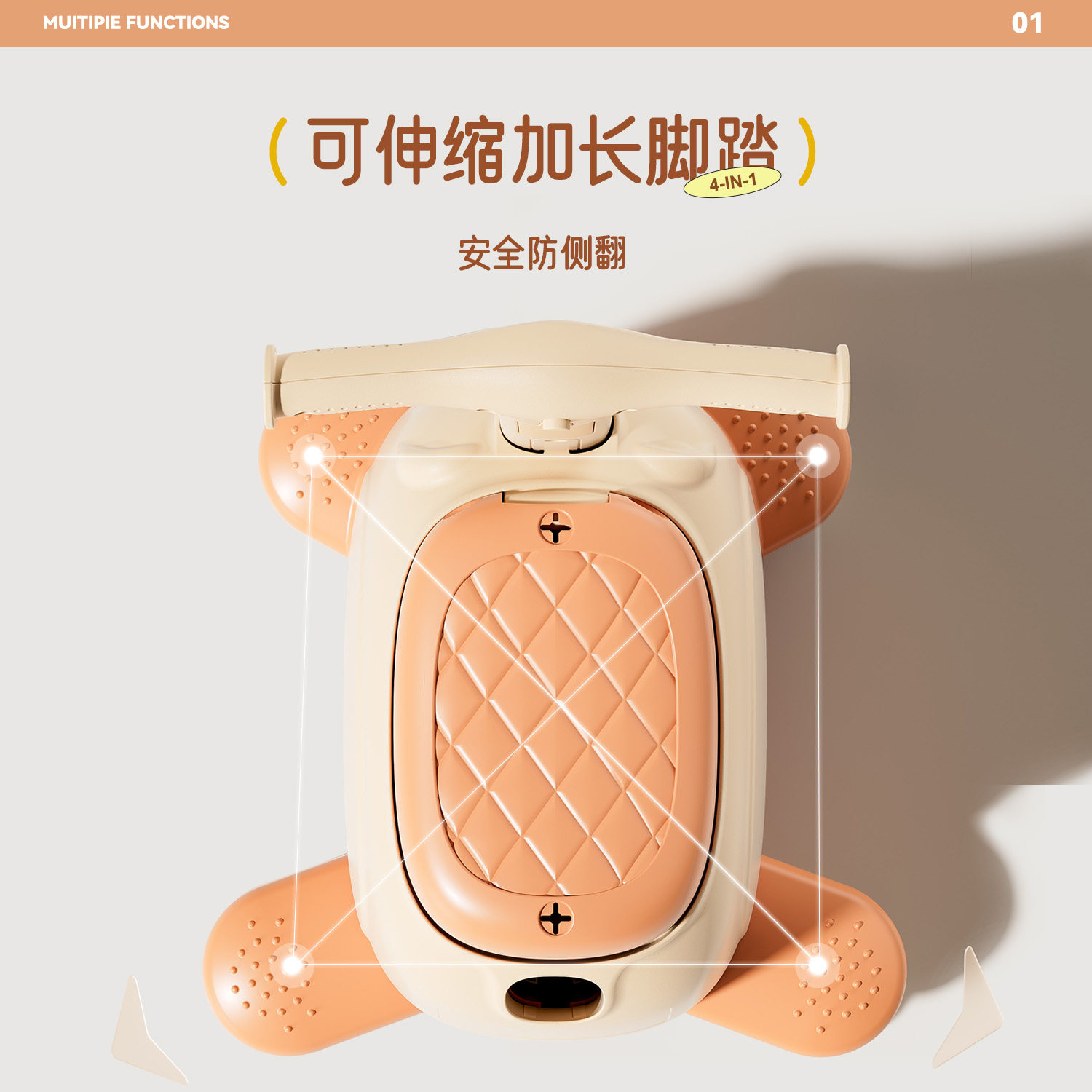 Phoenix Children's Stroller for 1-5 Year Old Infants and Toddlers, Sunshade Stroller, Lightweight with Pedals, Multifunctional Baby Walking Tool