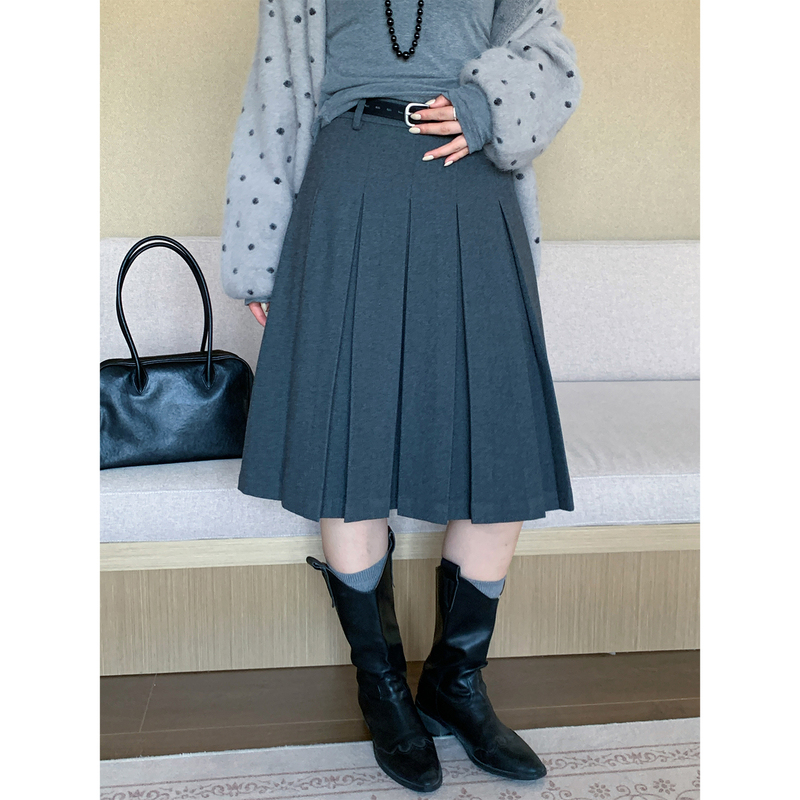 Prase Lulu Lu【Ink Poetry】Autumn New Style, Slightly Plump and Elegant, Slimming and Hip-Covering, Versatile Commuter Skirt