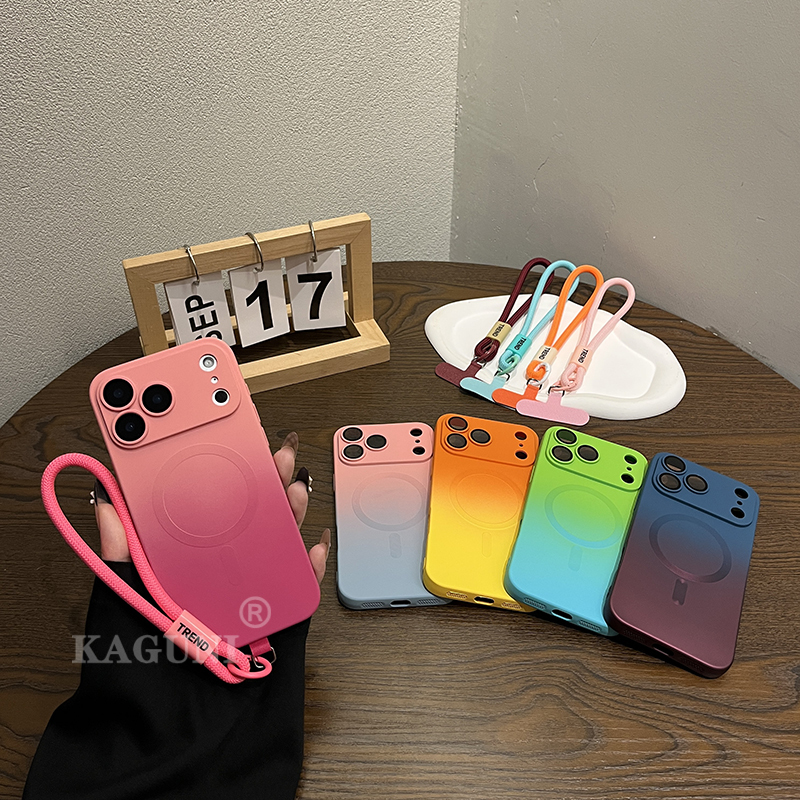 Kaguni ins Japanese and Korean Gradient Rose Red Magnetic Hand Strap Suitable for Apple 17Air/16/15/14Promax Phone Case New Skin-Feel Lens Film Full-Cover Anti-Drop Protective Case for Women Kaguni ins Japanese and Korean Gradient Rose Red Magnetic Hand Strap Suitable for Apple 17Air/16/15/14Promax Phone Case New Skin-Feel Lens Film Full-Cover Anti-Drop Protective Case for Women