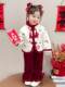 Girls' New Year Outfit Winter 2024 New Style Children's New Chinese Style New Year Clothes with Fleece and Thickened Chinese Style Tang Suit Set