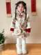 Girls' Fleece-Lined Thickened Cheongsam Dress 2024 Winter New Style Children's Festive Red New Year Outfit