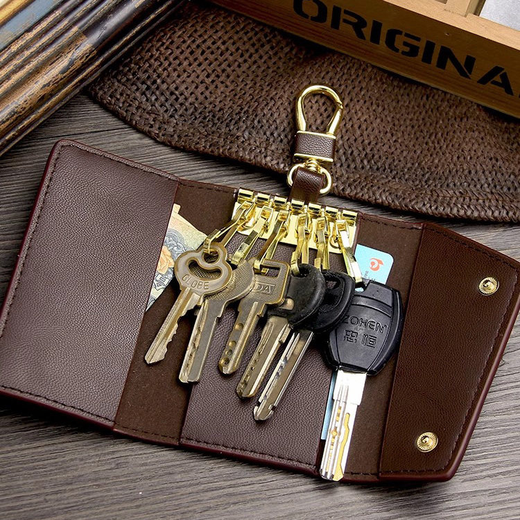 New Style Key Bag for Women, Fashionable, Simple, Multi-Functional, Large-Capacity, Retro Car Key Bag, Home Key Protective Cover